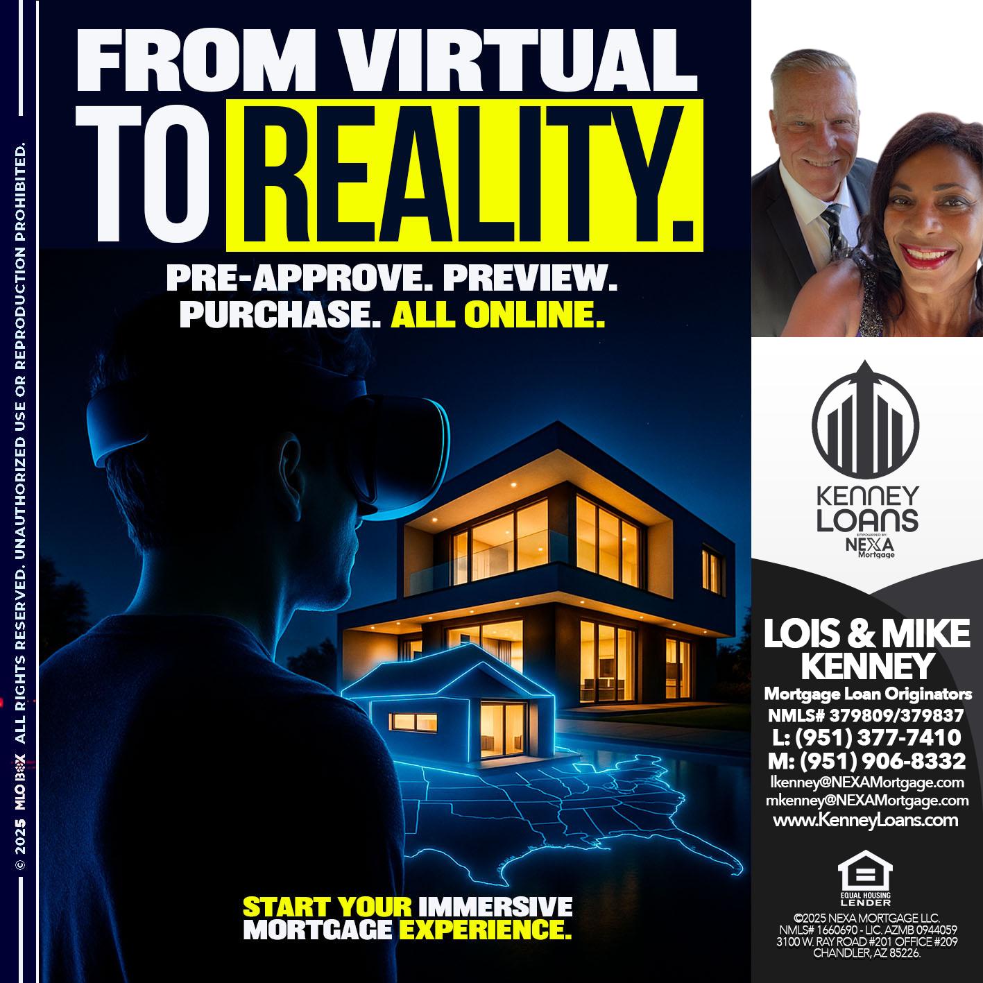 FROM VIRTUAL TO REALTY - Lois Kenney -Mortgage Loan Officer