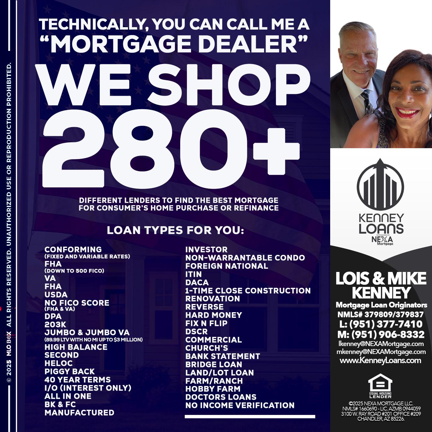 WE SHOP 280+ - Lois Kenney -Mortgage Loan Officer