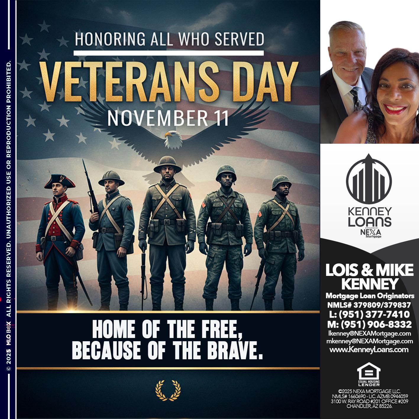VETERANS DAY - Lois Kenney -Mortgage Loan Officer